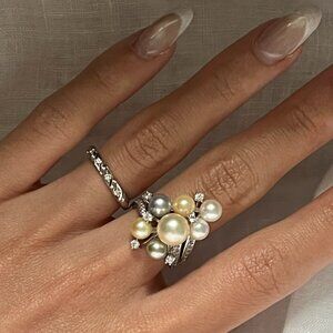 ✨925 Silver Plated Gorgeous Authentic Akoya Pearl Ring 💍